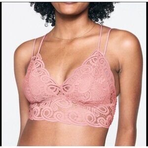 Victoria's Secret PINK Shimmer Pink Lace Bralette Size Medium